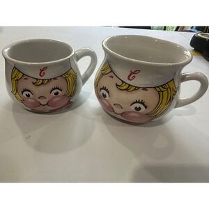 Vintage 1998 Campbells Soup Kids Ceramic Mugs Set of 2 Houston Harvest Retro